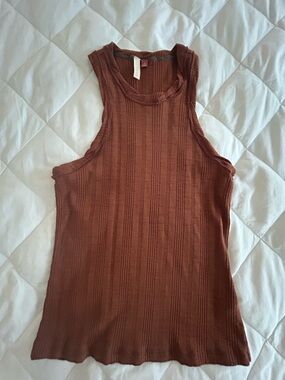 Pilcro Ribbed Tank Top in Rust